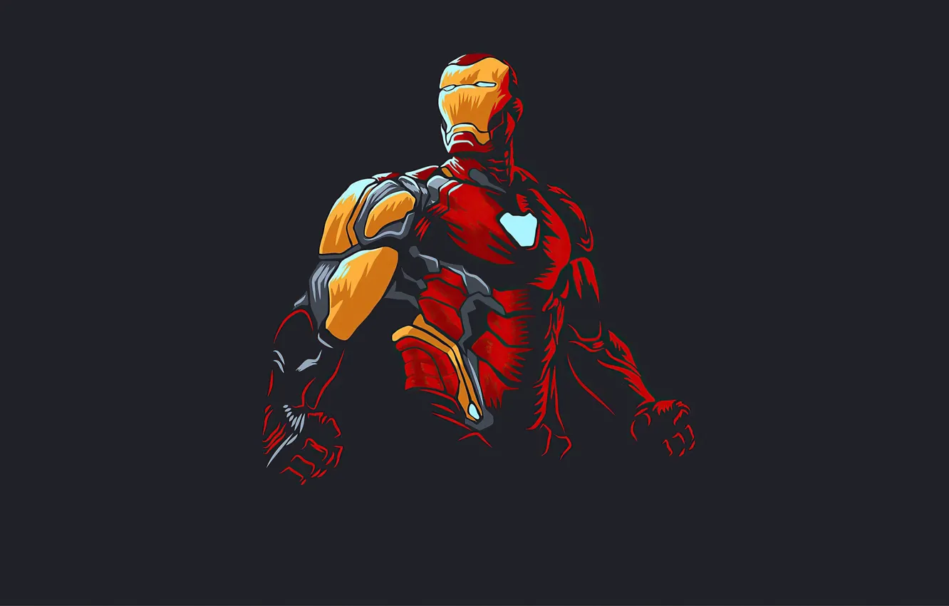 Photo wallpaper minimalism, armor, iron man, Tony Stark