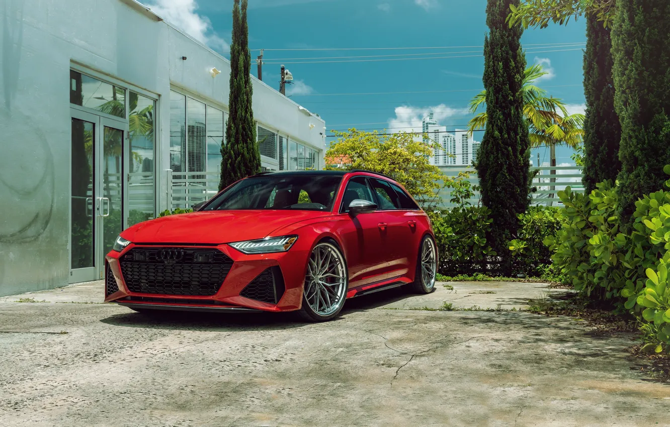 Photo wallpaper Audi, RED, Before, RS6, VAG