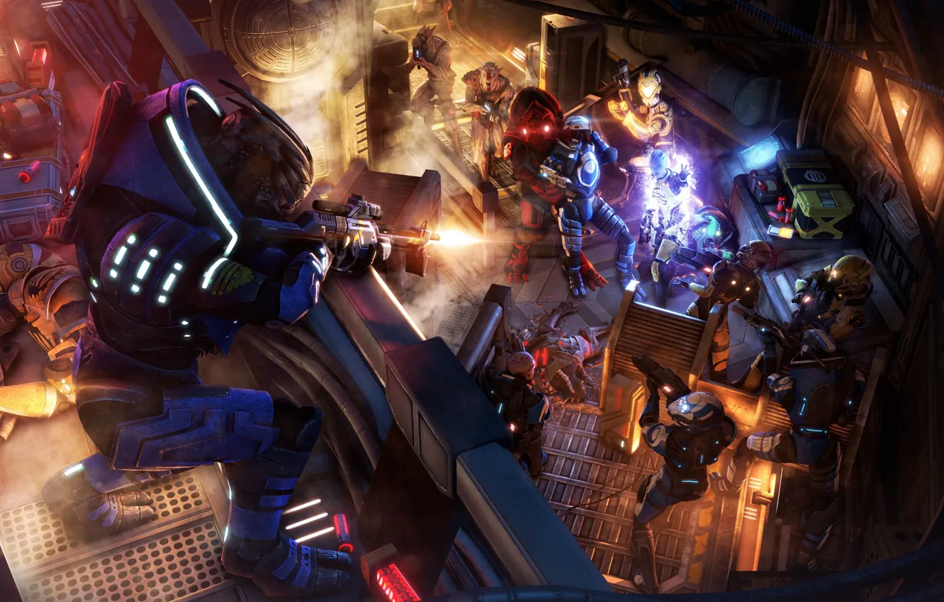 Photo wallpaper mass effect, krogan, Archangel, garrus vakarian, mercenary, blood pack, blue suns, The Eclipse