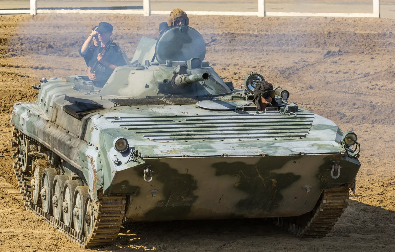 Photo wallpaper field, machine, combat, infantry, BMP-1
