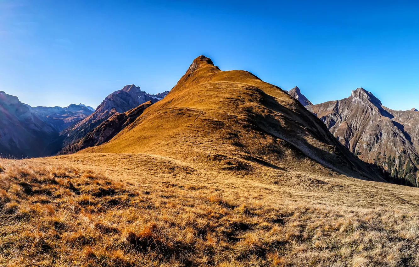 Photo wallpaper the sun, mountains, Austria, Alps, panorama, Tirol