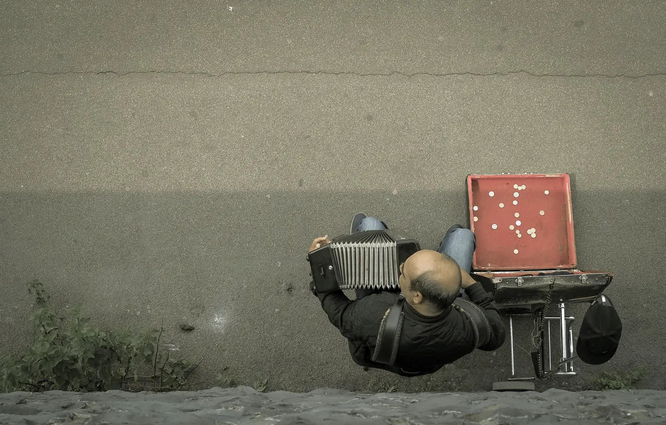 Photo wallpaper music, street, musician