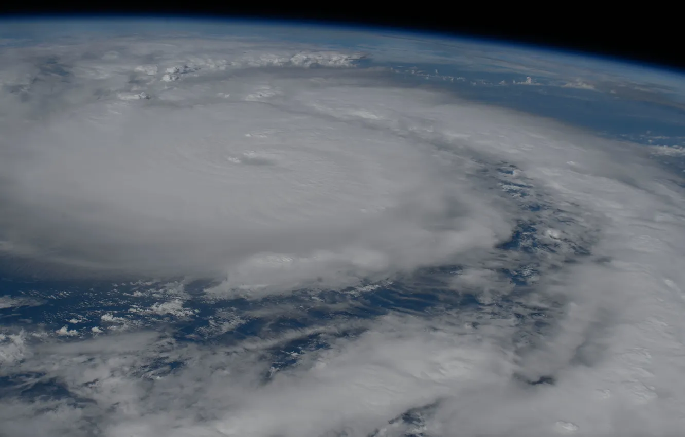 Photo wallpaper space, earth, hurricane, cyclone, NASA, view from space