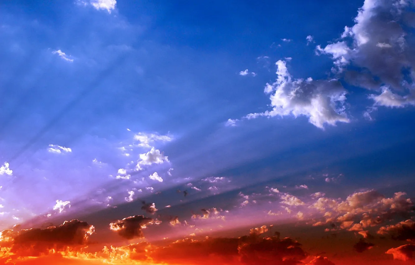 Photo wallpaper the sky, clouds, light, color