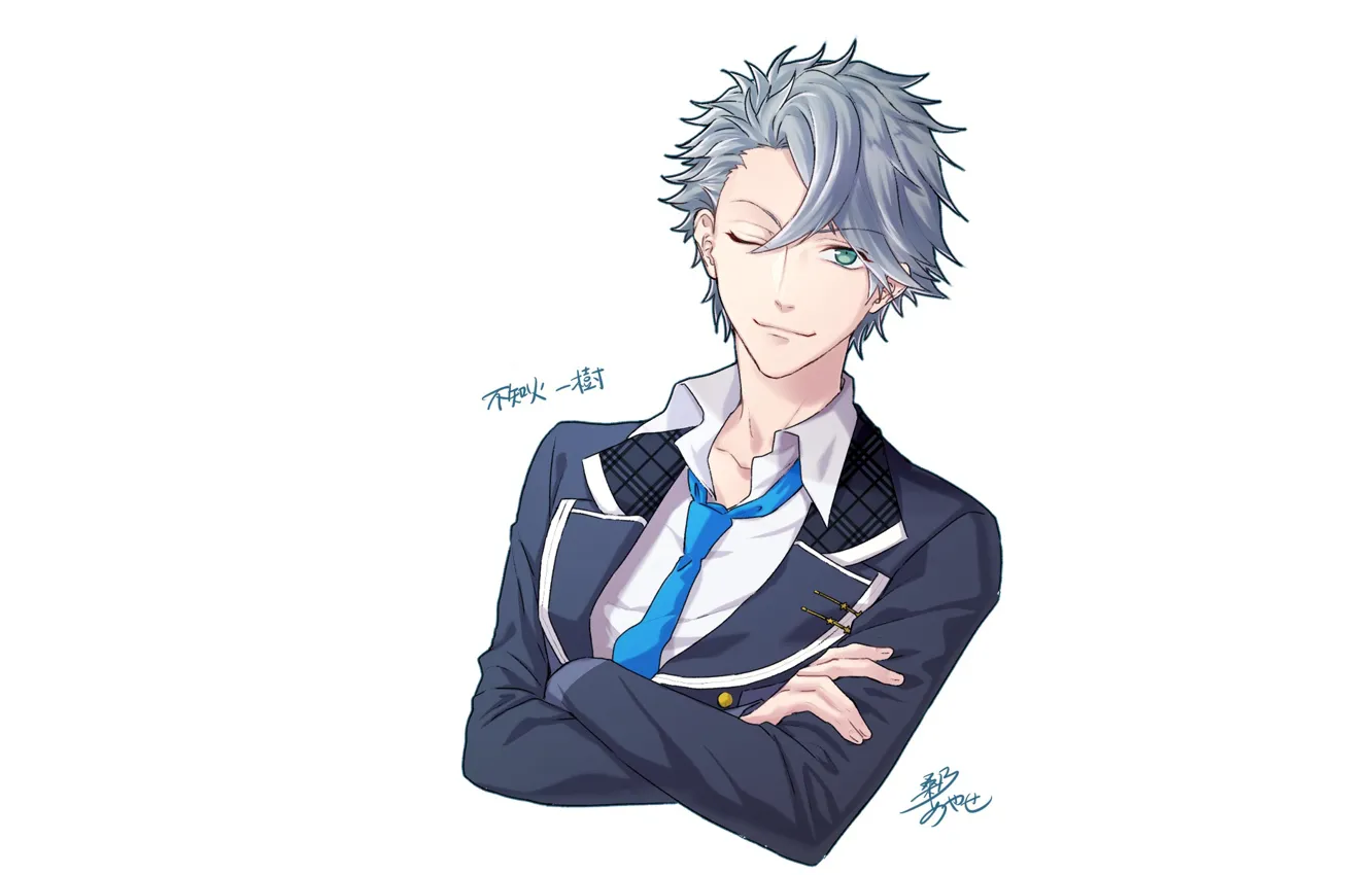 Photo wallpaper background, guy, starry sky