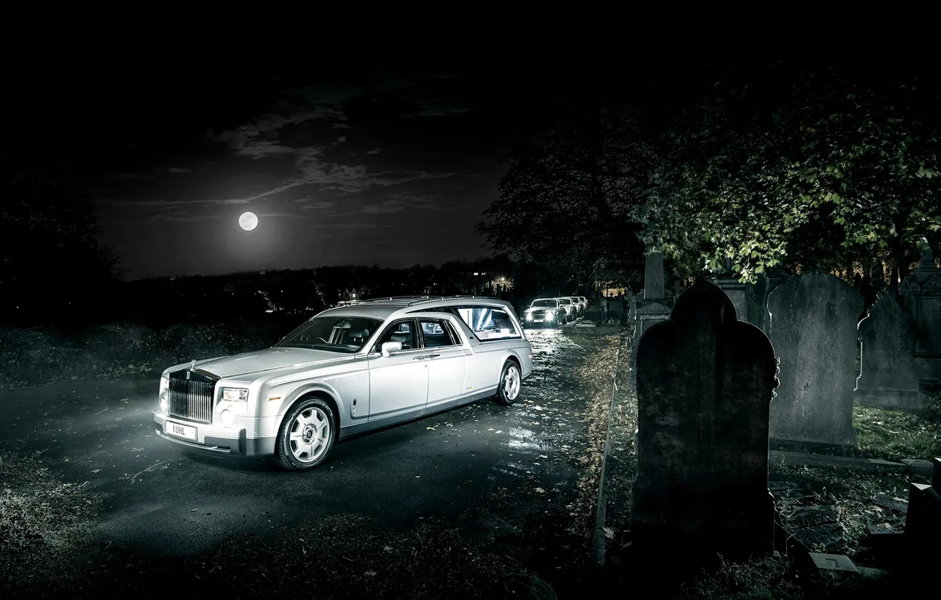 Photo wallpaper Rolls-Royce, Phantom, cemetery, phantom, rolls-Royce, Biemme, B12, the hearse