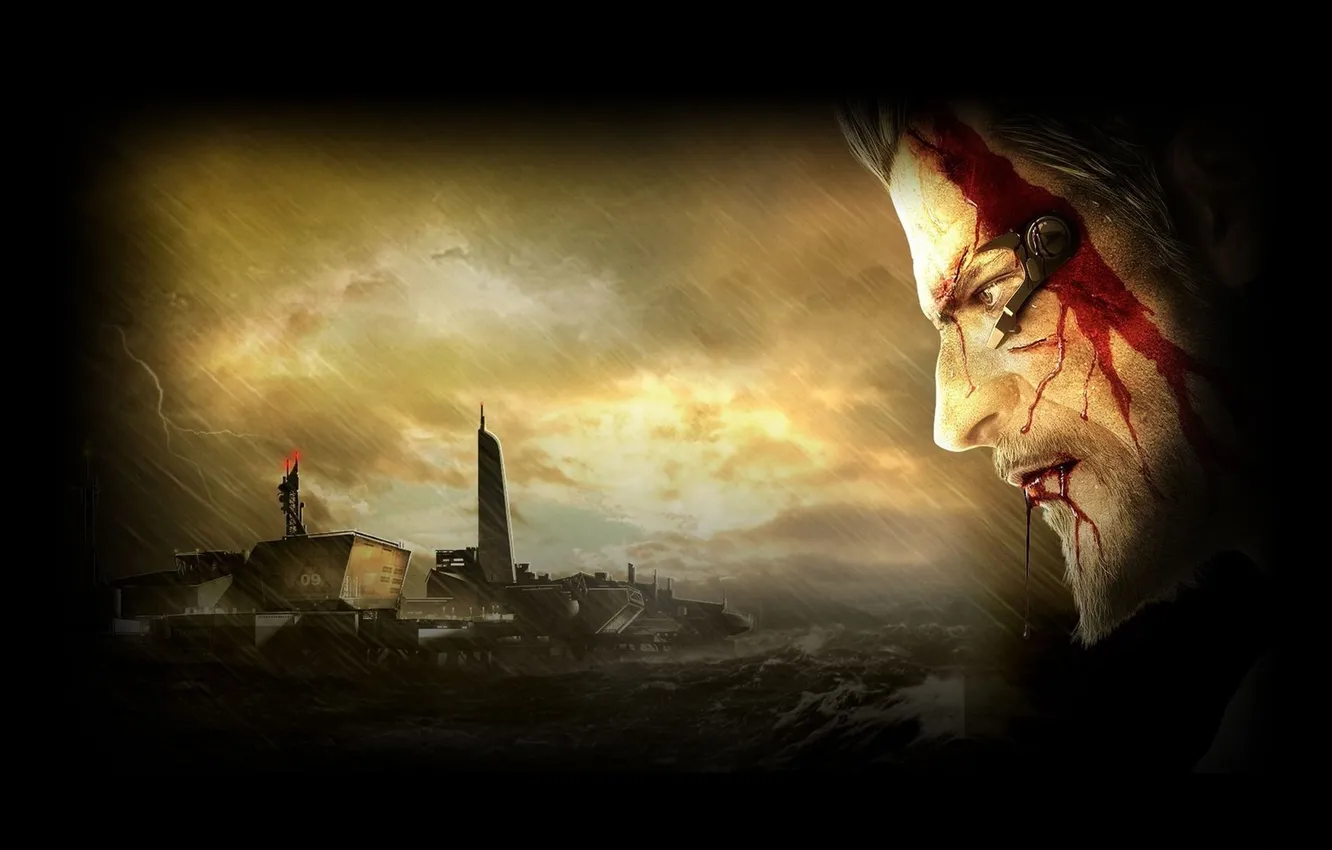 Photo wallpaper blood, human revolution, deus ex, Adam Jensen, dlc, adam jensen, Supplement, missing link