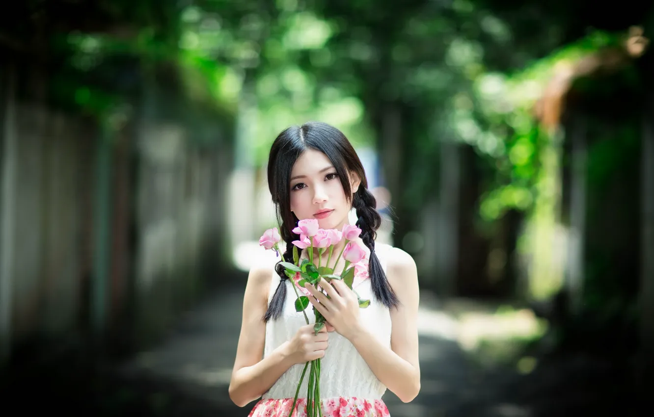 Photo wallpaper summer, girl, mood, Asian