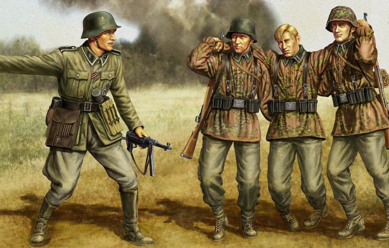 Photo wallpaper soldiers, the gun, The third Reich, MR 40