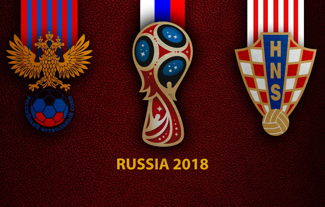 Photo wallpaper wallpaper, sport, logo, football, FIFA World Cup, Russia 2018, Russia vs Croatia