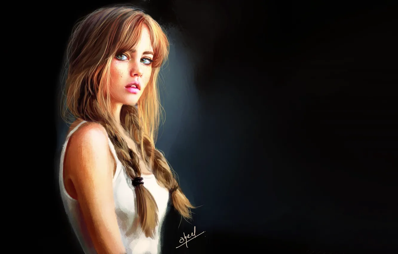 Photo wallpaper people, women, face, digital art, fan art, artwork, Concept Art, portrait