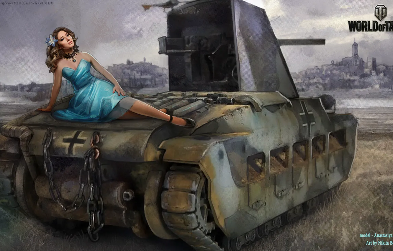 Photo wallpaper girl, tank, girl, tanks, WoT, World of tanks, tank, tanks