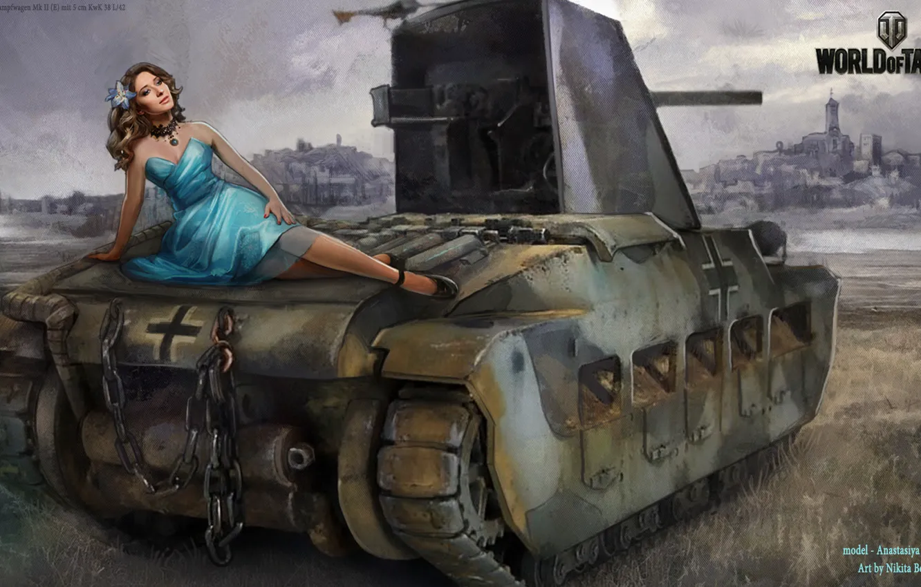 Photo wallpaper girl, tank, girl, WoT, tank, tanks, World Of Tanks, Wargaming.Net