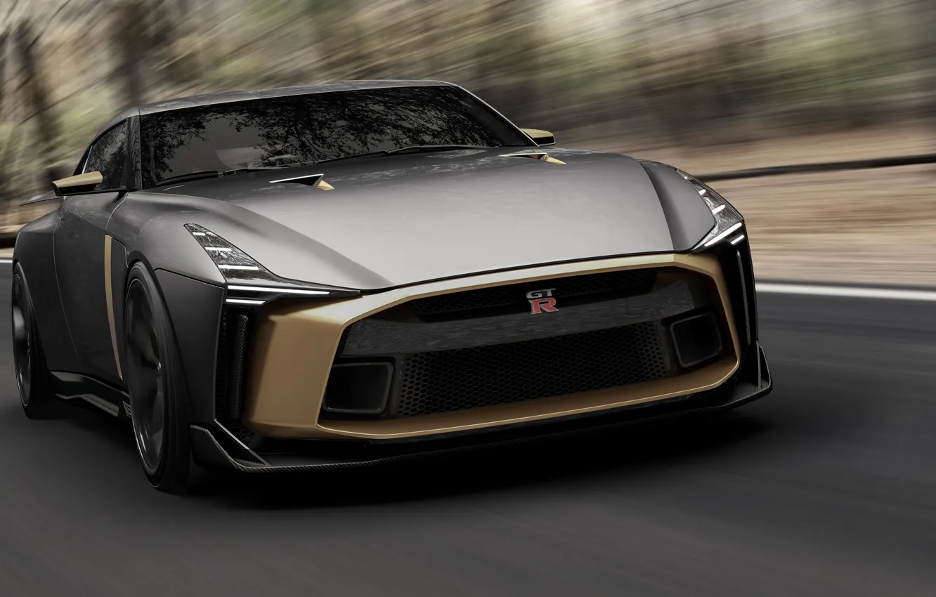 Photo wallpaper Concept, speed, Nissan, front view, 2018, ItalDesign, GT-R50