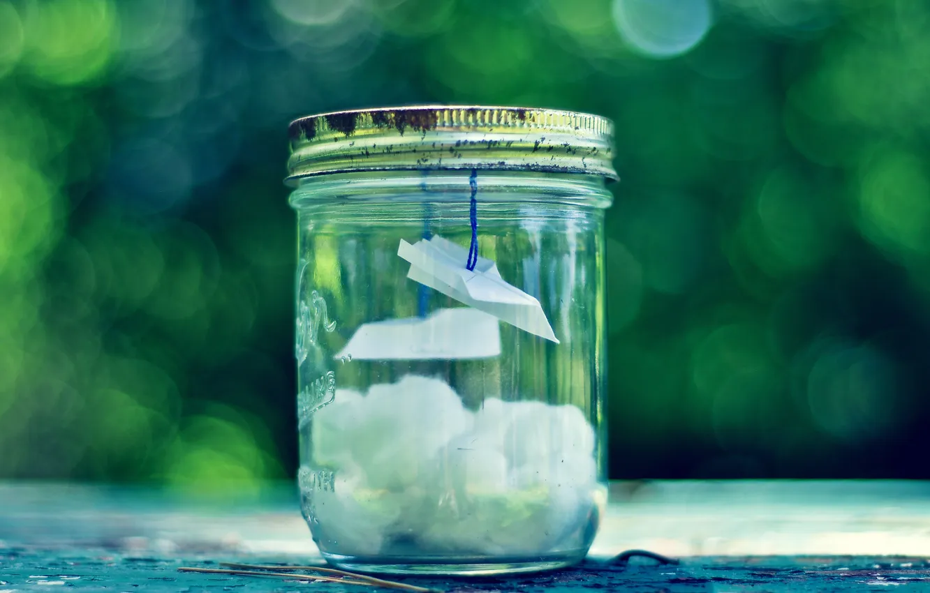 Photo wallpaper greens, Bank, bokeh