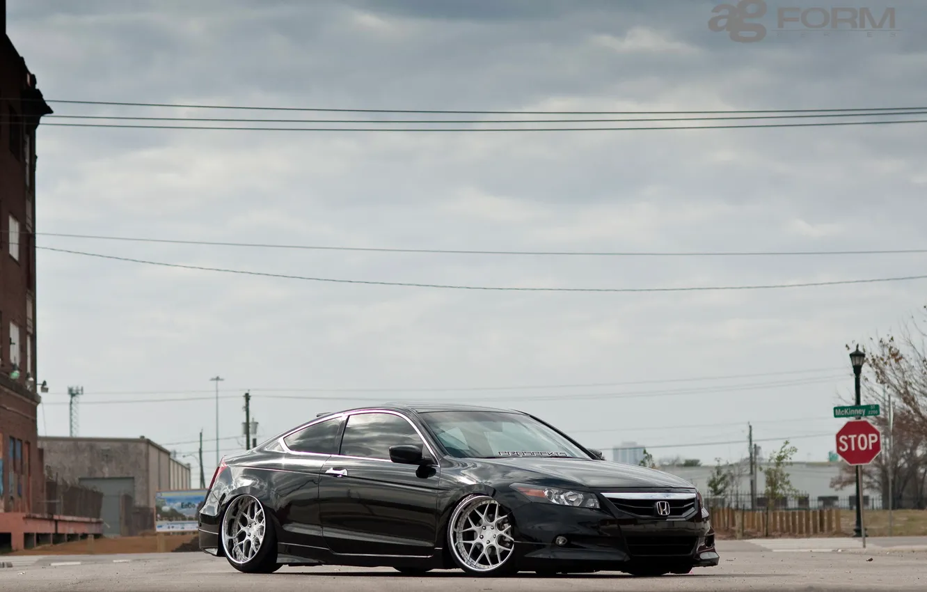 Photo wallpaper honda, black, coupe, accord