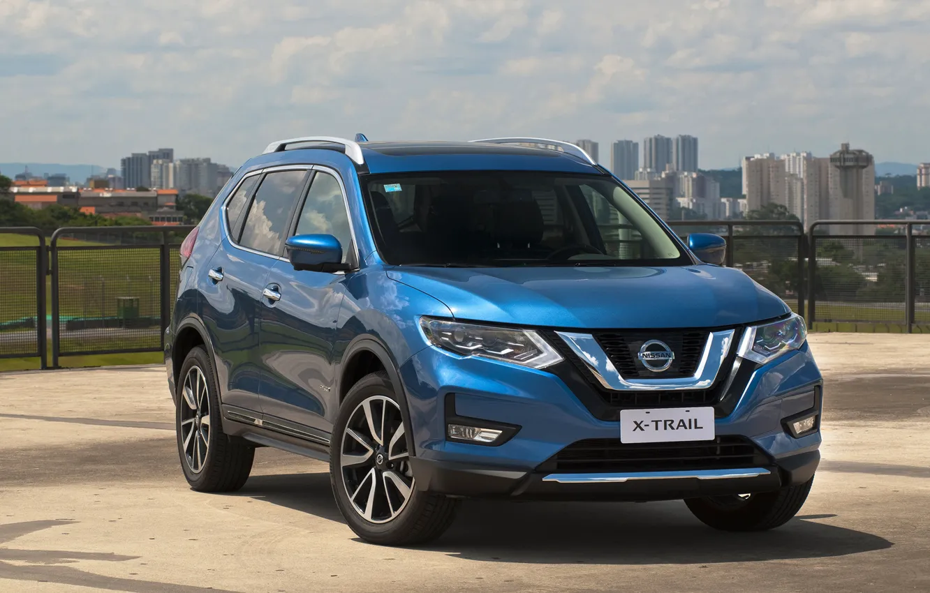 Photo wallpaper auto, blue, Nissan, Hybrid, X-Trail