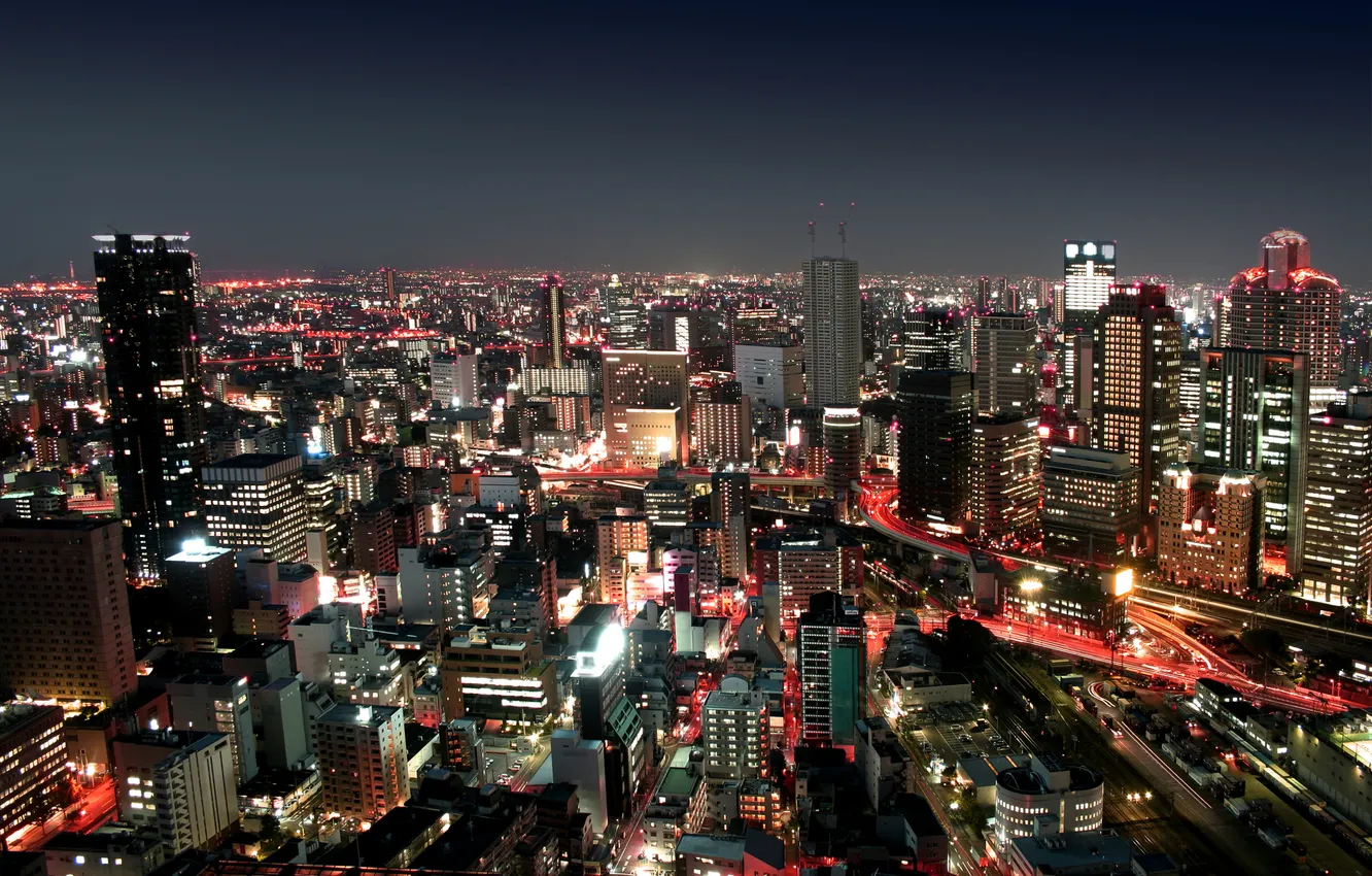 Photo wallpaper light, night, city, the city, building, light, night, buildings