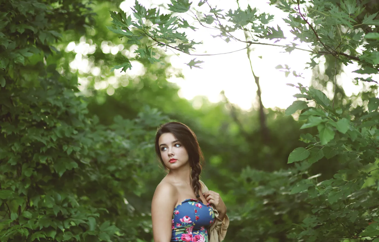 Photo wallpaper forest, girl, beautiful, Katie JoAnne