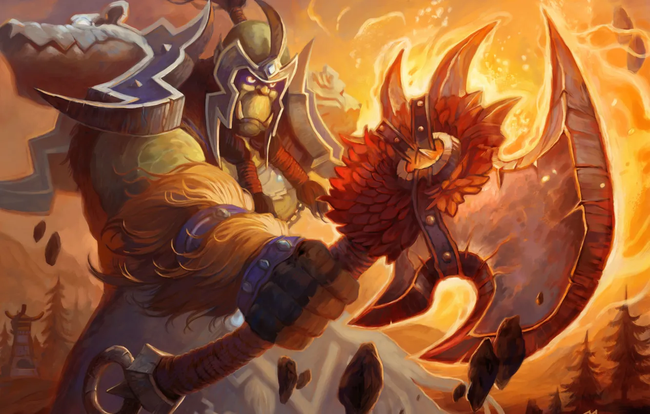 Photo wallpaper World of Warcraft, Orc, wow, art, shaman, orc, shaman