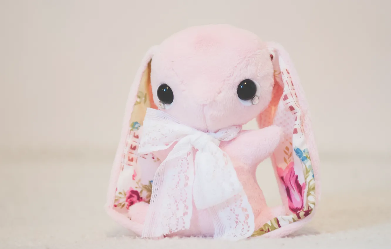Photo wallpaper rabbit, plush toy, by tiny-tea-party