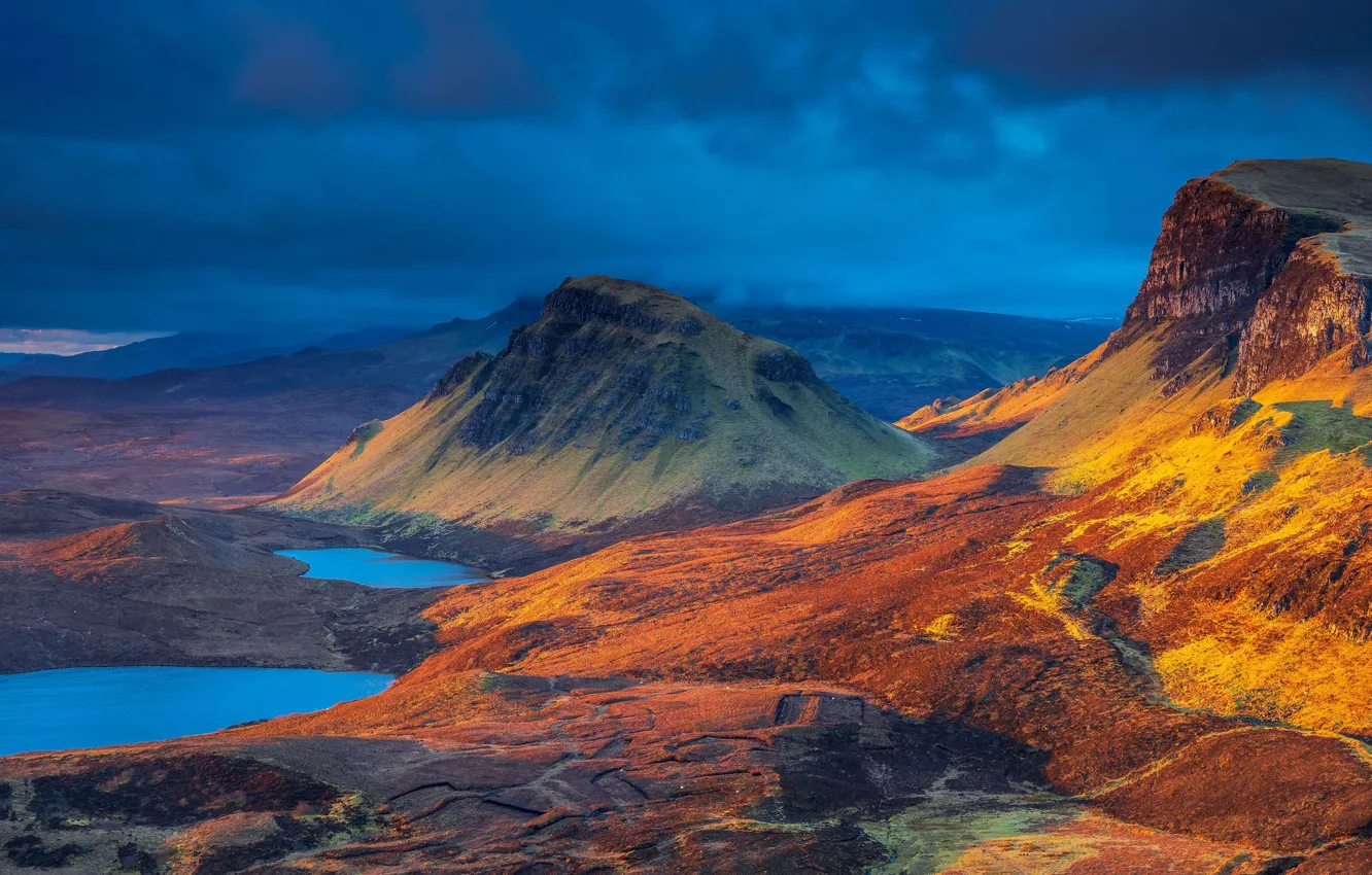 Photo wallpaper mountains, lake, Scotland, Isle of Skye