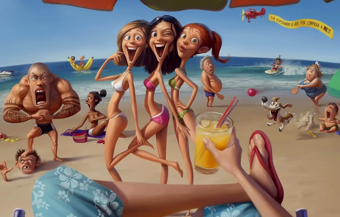 Photo wallpaper sea, beach, summer, girl, mood, stay, figure, people