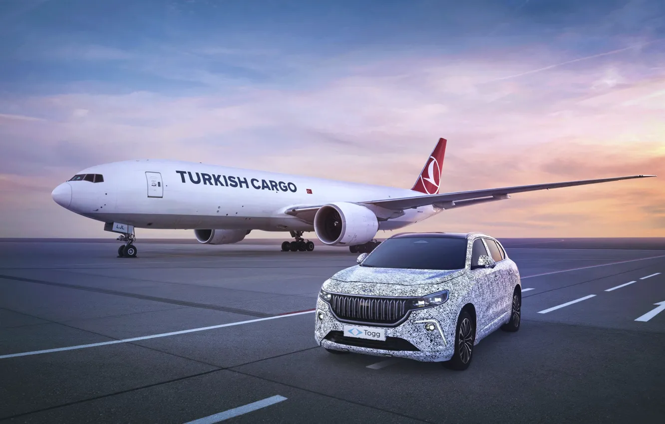 Photo wallpaper Turkish airlines, TOGG, turkish cargo, c-suv