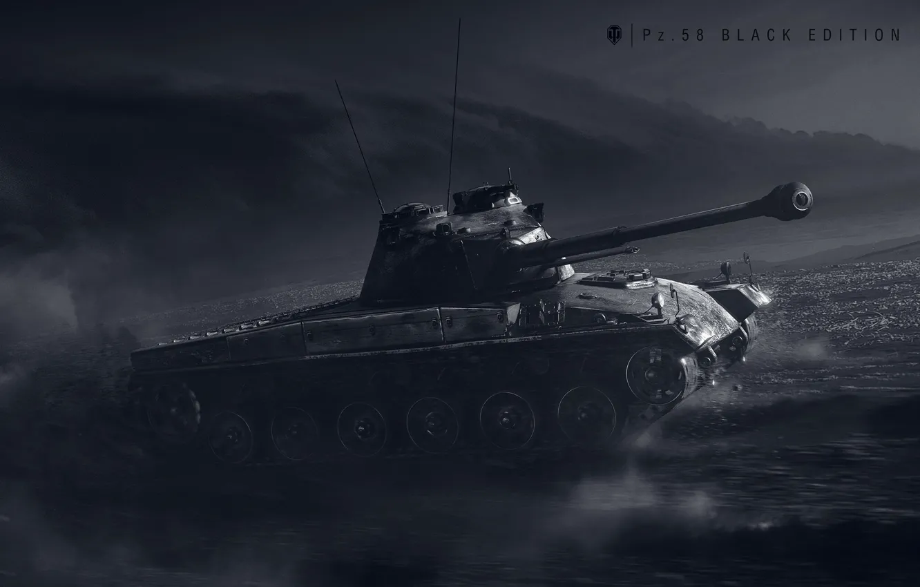 Photo wallpaper WoT, World of Tanks, World Of Tanks, Wargaming Net, Pz.58 Black Edition, Tank 58 Mutz