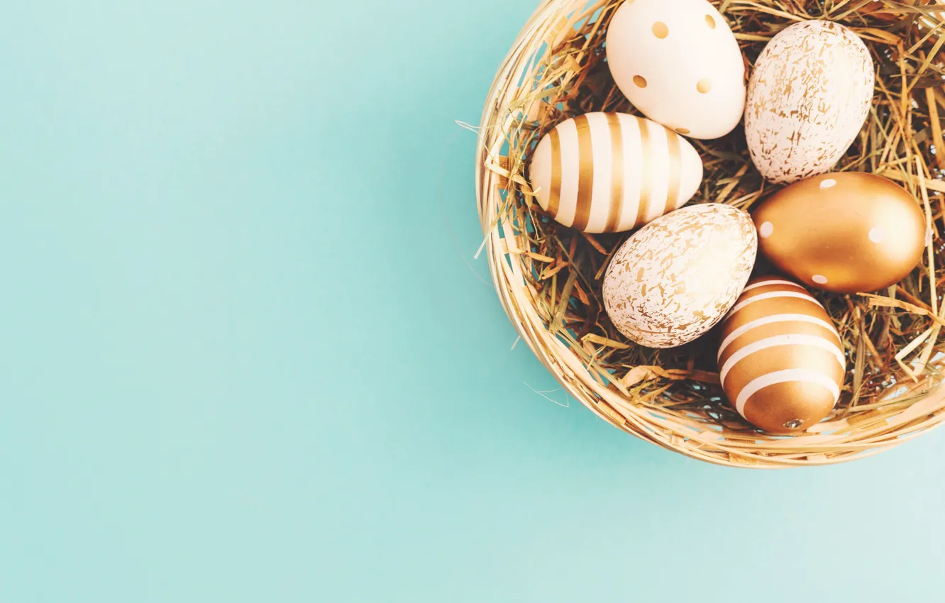 Photo wallpaper background, eggs, Easter, happy, basket, eggs, easter, decoration