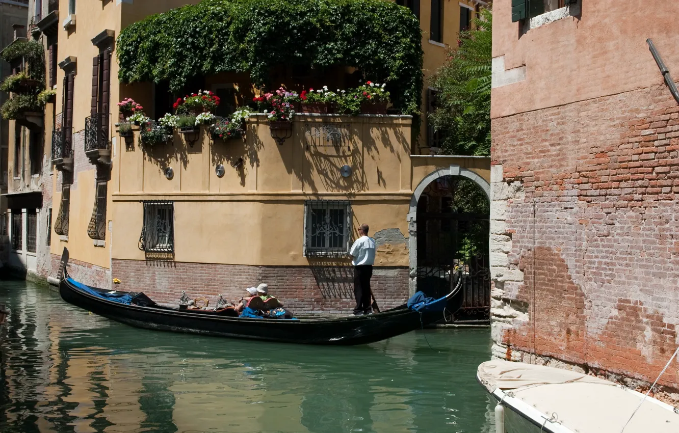 Photo wallpaper the city, photo, street, home, Italy, Venice, channel
