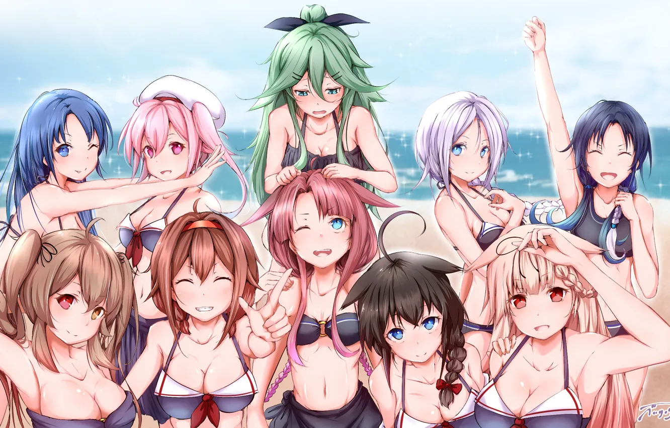 Photo wallpaper Girls, Kantai Collection, Girlfriend, Naval collection