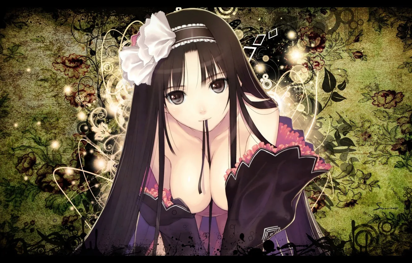 Photo wallpaper chest, girl, dress, tape, Tony Taka