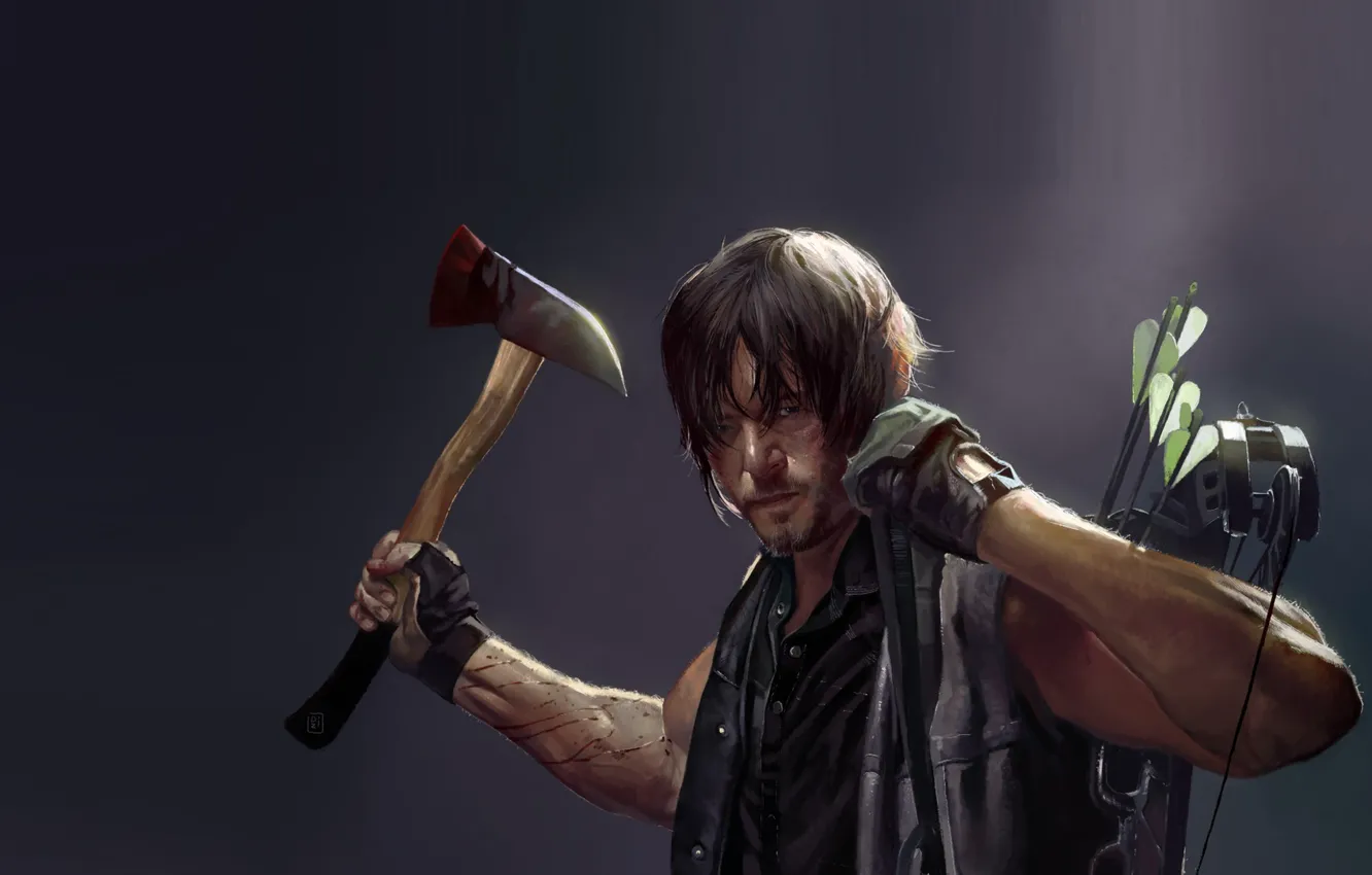 Photo wallpaper art, actor, Daryl Dixon, The walking dead