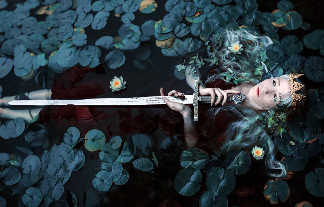 Photo wallpaper girl, style, sword, fantasy, lies, image, photoart, Kindra Nikole