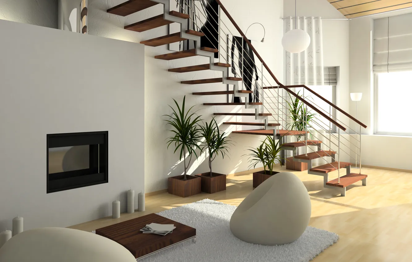 Photo wallpaper villa, luxury, living space