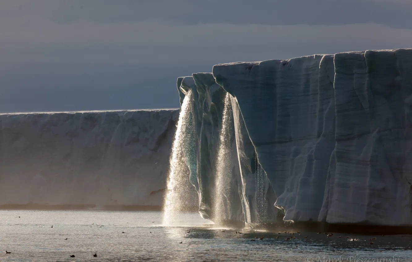 Photo wallpaper water, the ocean, glacier, icebergs