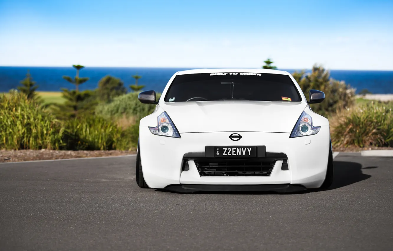 Photo wallpaper Nissan, tuning, the front, stance, nissan 370z