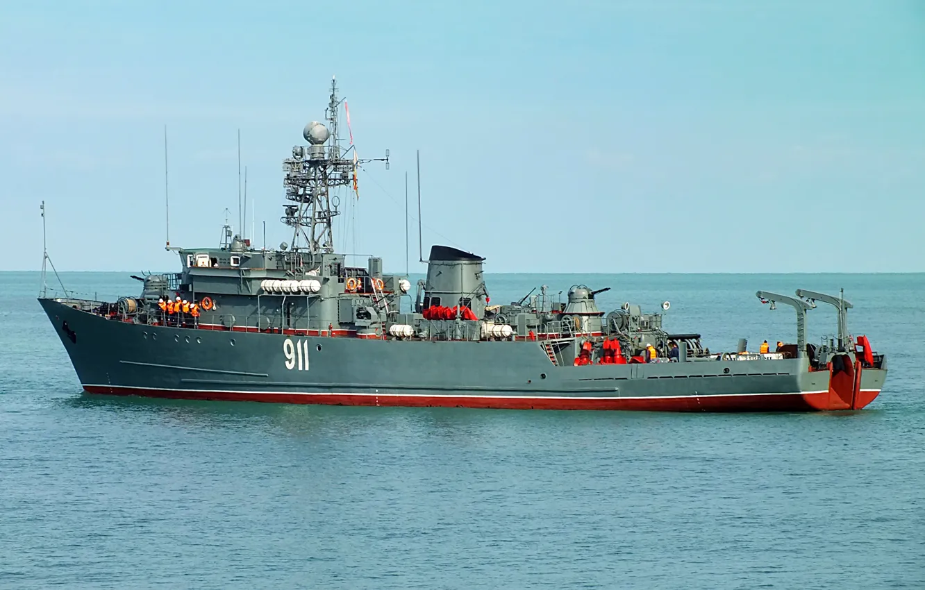 Photo wallpaper sea, minesweeper, project 266m, Ivan holubec, cipher aquamarine