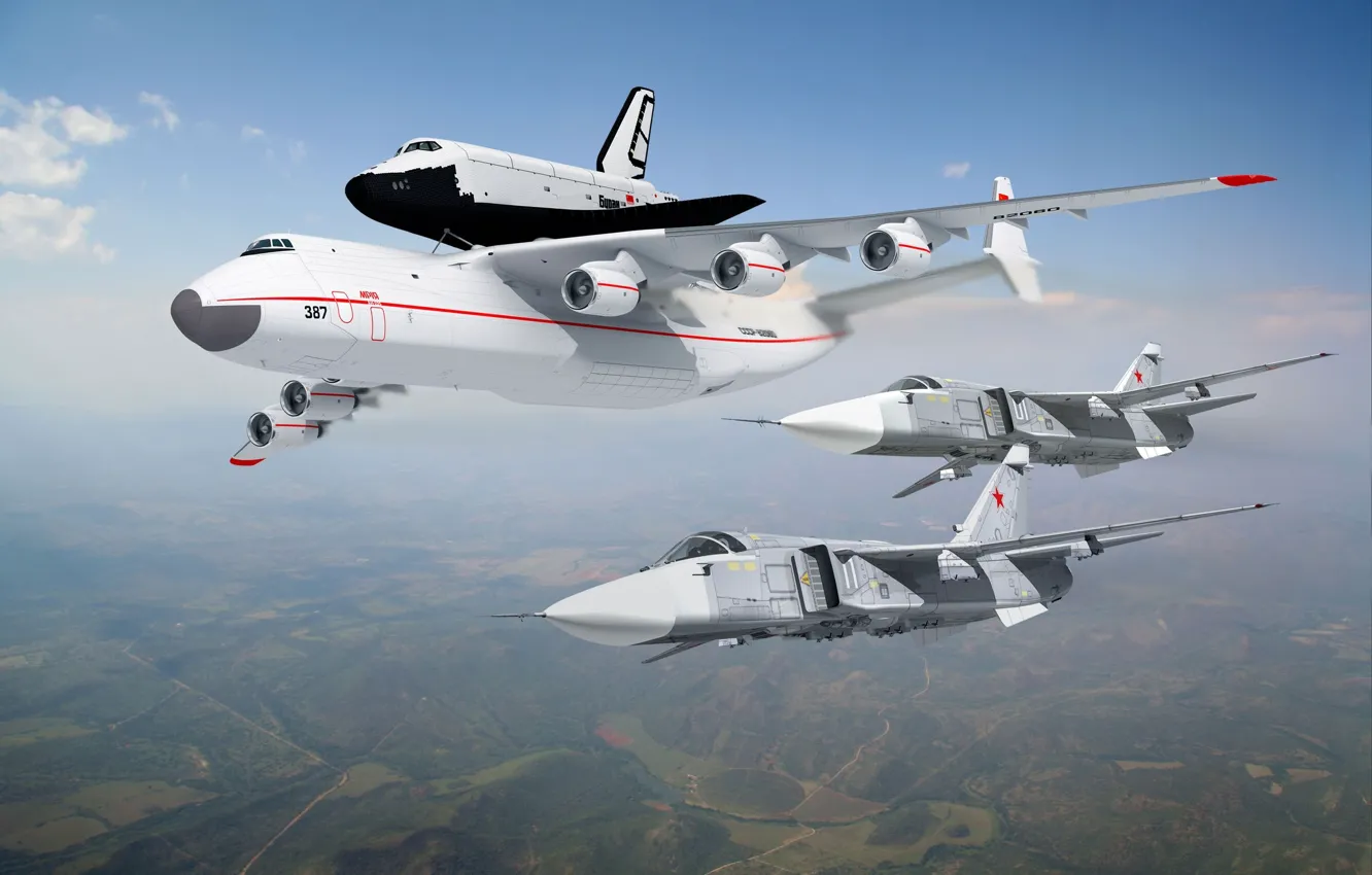 Photo wallpaper Buran, Mriya, The an-225, Su-24