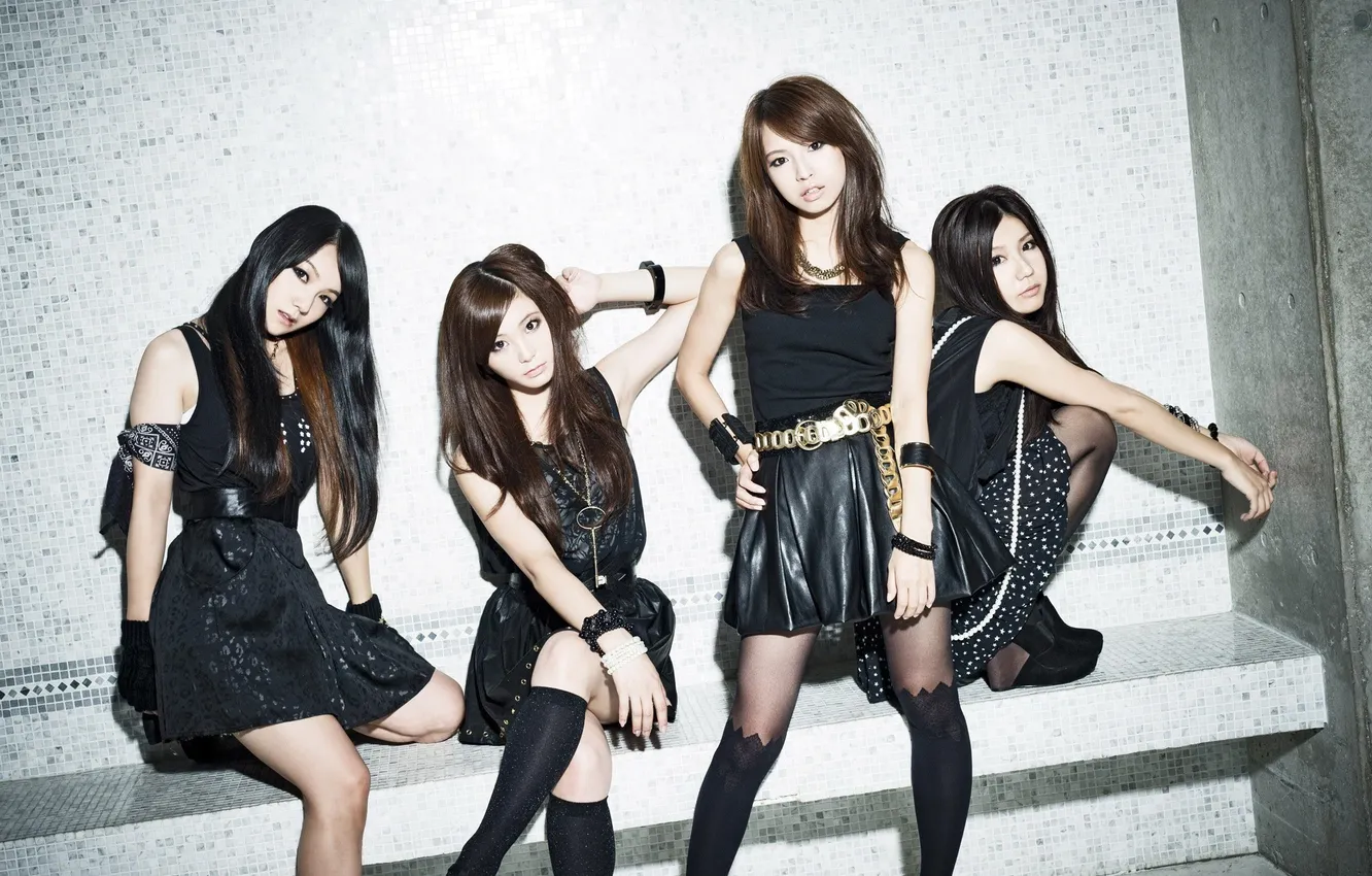 Photo wallpaper Rock, Music, Asian, Girls, Beauty, Japanese, Black Dress, Girl Band