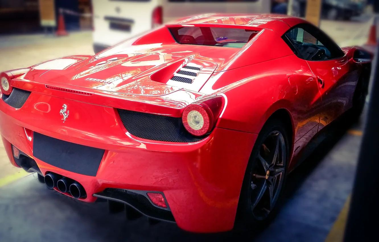 Photo wallpaper car, sport, red, supercar, ferrari, 458, italia, beautiful