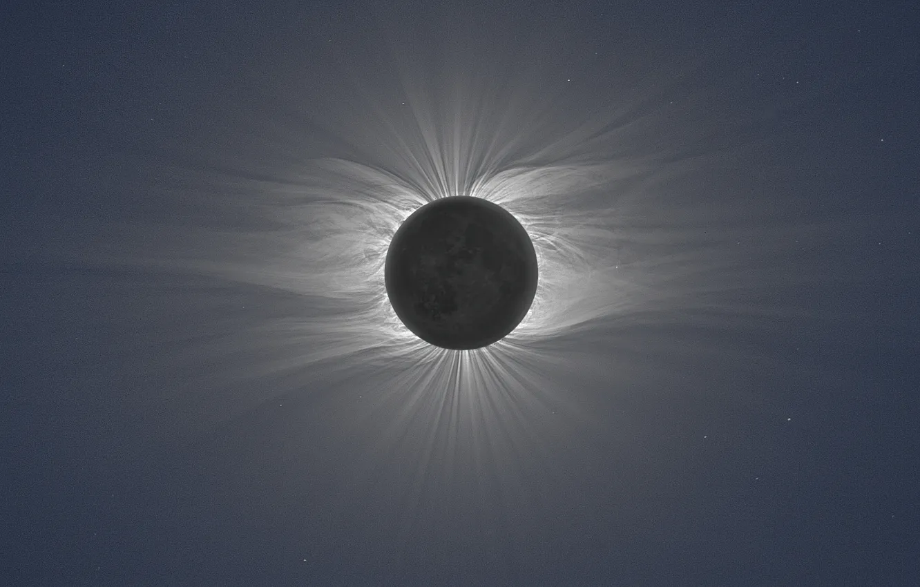 Photo wallpaper a total solar Eclipse; photo Miroslav Druckmuller, Total Solar Eclipse, Peter Aniol, Vojtech Rusin