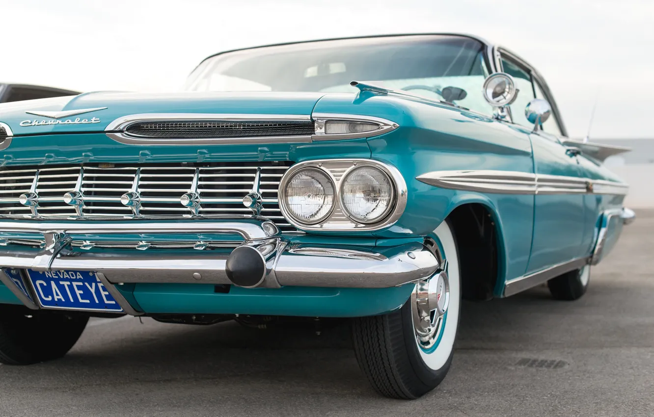 Photo wallpaper color, the front, 1959, Chevy Impala