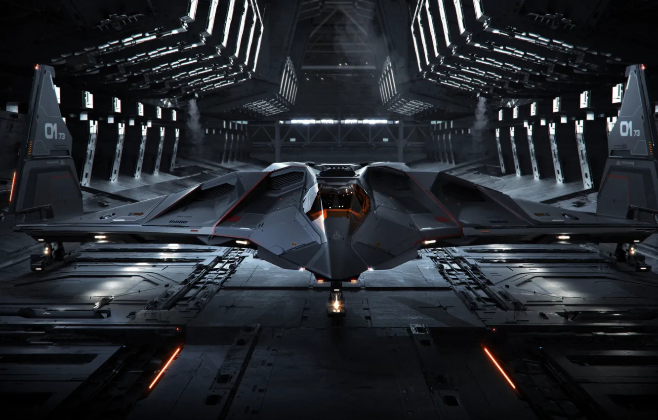 Photo wallpaper transport, hangar, bomber, game, the plane, bomber, science fiction, art