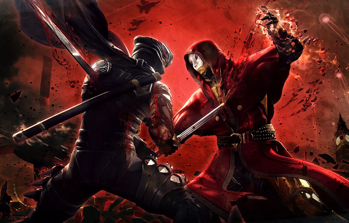 Photo wallpaper sword, blood, phantom, battle, ninja, gaiden