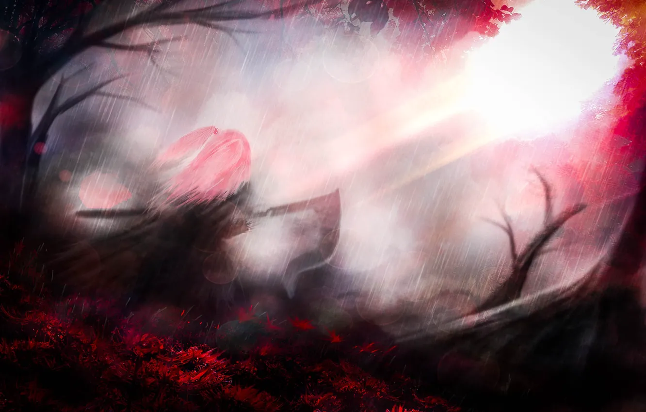 Photo wallpaper girl, flowers, braid, Touhou Project, Onozuka Komachi