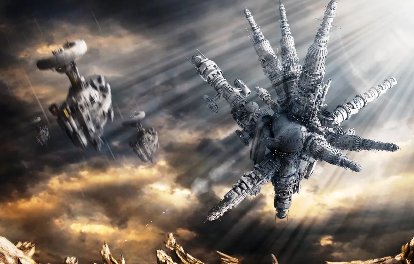 Photo wallpaper planet, spacecraft, out of space, APEX