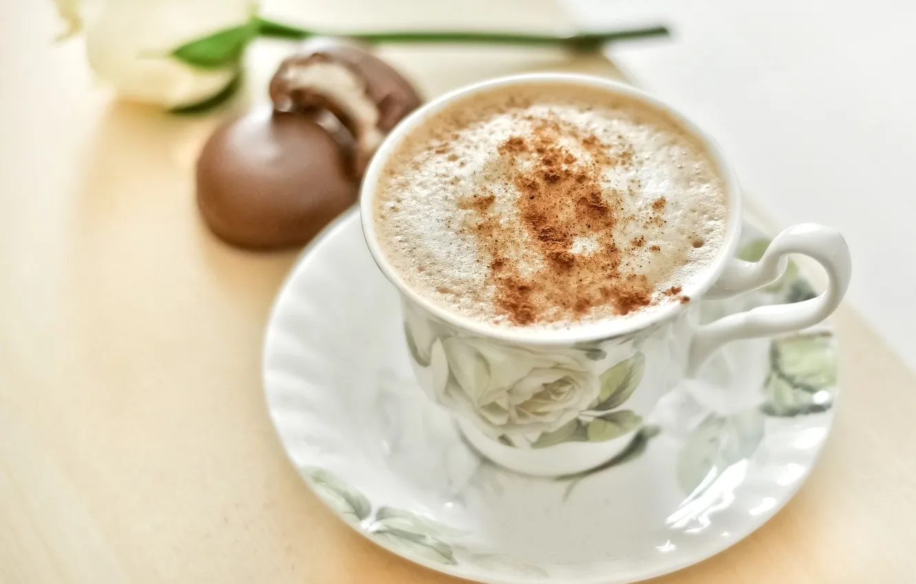 Photo wallpaper coffee, mug, Cup, drink, saucer