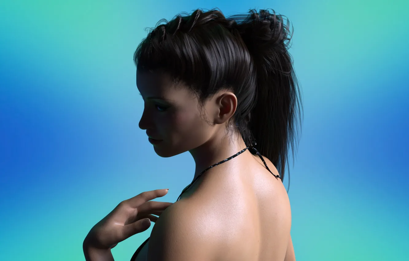 Photo wallpaper girl, back, brunette